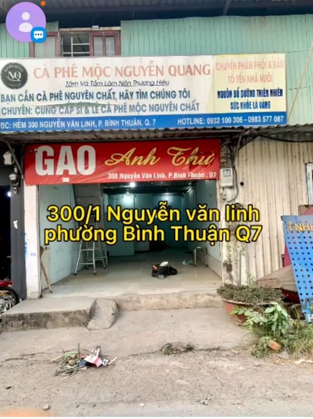 Cho thuê nhà nguyên căn nhỏ mặt tiền hẻm 300 Đường Nguyễn Văn Linh, Phường Bình Thuận, Quận 7