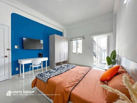 Căn hộ dịch vụ 35m2, 1PN, full nội thất, balcon. Dương Bá Trạc gần cầu Nguyễn Văn cừ