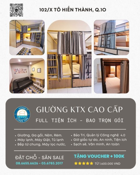 CHO THUÊ KTX FULL NỘI THẤT, GIÁ RẺ