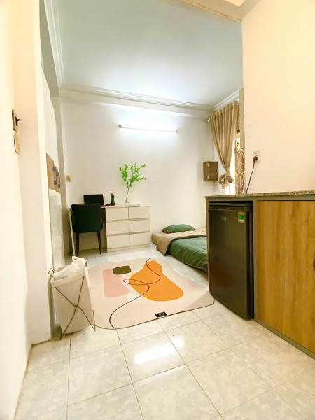 studio lầu 1- phong cách japandi- 30m2- bancol lớn- full nt- free 2 xe- giặt sấy hiện đại- 6tr/th