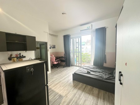 Phòng trọ 35m2 có ban công lớn, mặt tiền, máy giặt riêng Bình Lợi, Bình Thạnh gần ĐH Văn Lang cs3