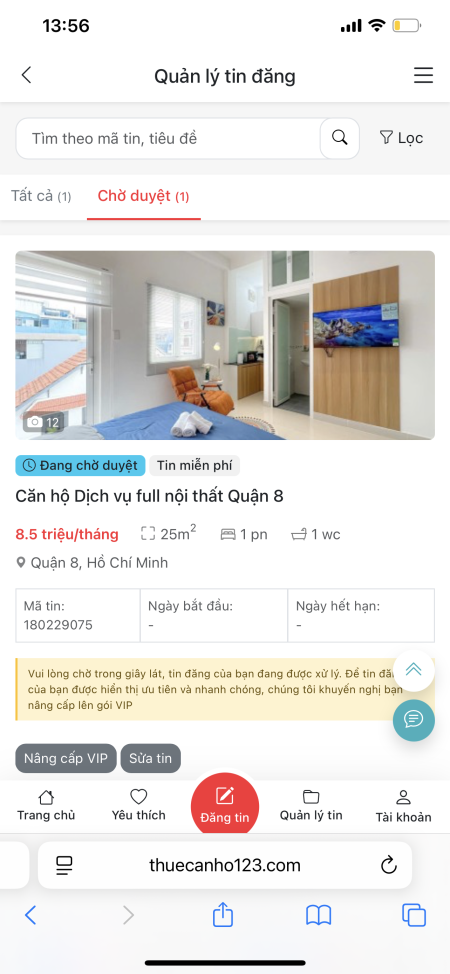 Căn hộ dịch vụ full Nội thất Quận 8