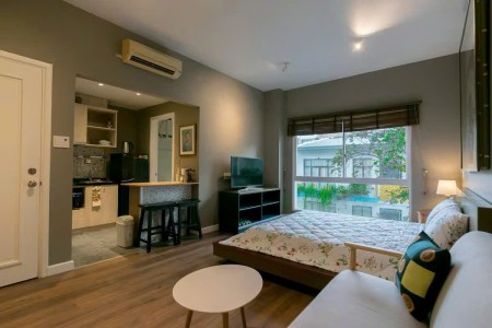 Cho thuê căn hộ quận 1. 40m2, View cây xanh, Đảo Bếp, Full Nội Thất, Gần Bùi Viện, Phố Đi Bộ
