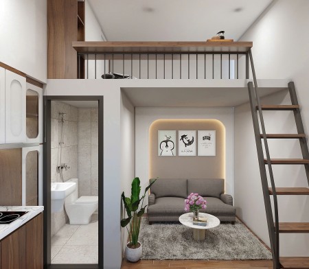 Căn hộ dịch vụ có gác full nội thất tại đường Hiệp Nhất tại ngã tư bảy hiền
