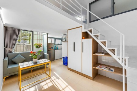 Cho thuê phòng gác cao, bancong, cửa sổ lớn, full nội thất_Bình Thạnh, gần Văn Lang, IUH