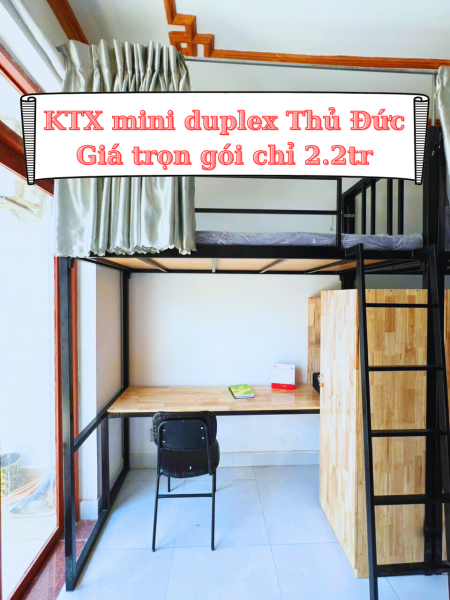Phòng ở ghép MINI DUPLEX siêu sang, ngay 449 Lê Văn Việt Quận 9 Thủ Đức, giá chỉ 2tr2/th.