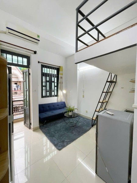 Căn hộ gác lửng full nội thất, có ban công – Văn Chung, Tân Bình Gần Etownn