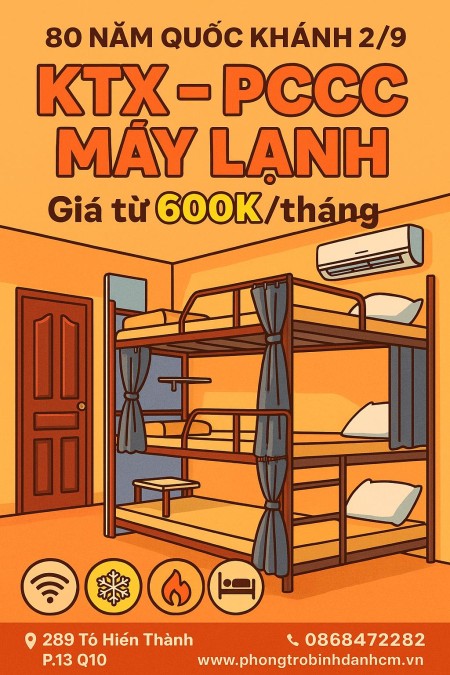 CHO THUÊ PHÒNG TRỌ / KÝ TÚC XÁ GIÁ RẺ – SẠCH SẼ – AN TOÀN – TIỆN NGHI
