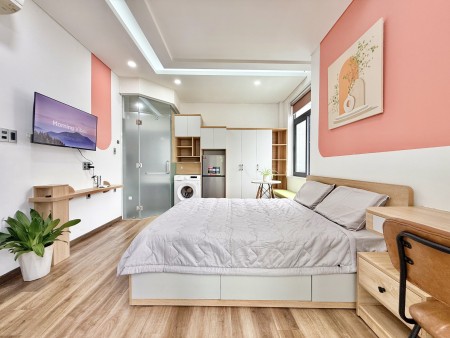 CHO THUÊ STUDIO FULL NỘI THẤT MÁY GIẶT, BAN CÔNG RIÊNG GẦN HOÀNG SA, TRƯỜNG SA