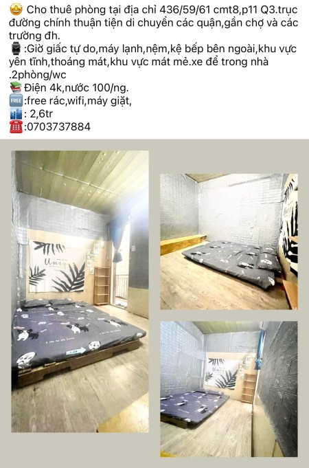 Cho thuê phòng máy lạnh,giờ giấc tự do