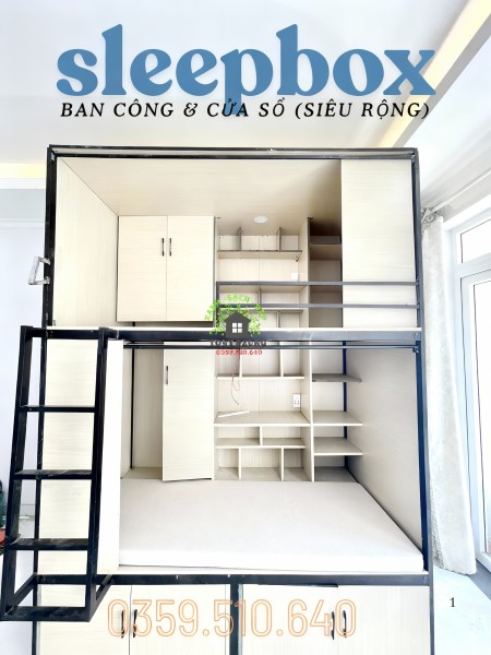 Khai Trương SLEEPBOX CAO CẤP RỘNG - BAN CÔNG & CỬA SỔ - BAO CP - NGAY CÔNG VIÊN GIA ĐỊNH