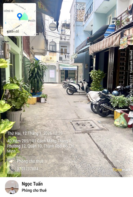 Cho thuê phòng trọ quận 10, có máy lạnh, wc riêng, cửa sổ