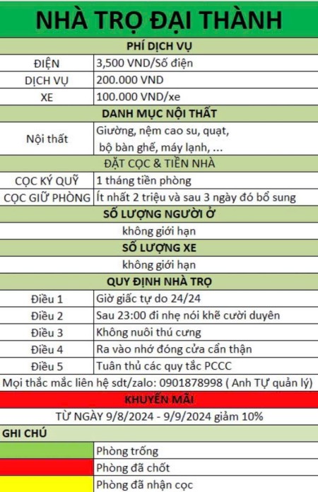 Phòng cho thuê sinh viên gần chợ trường học