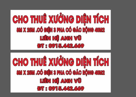 Cho Thuê Kho, Xưởng Dt Rộng 8m x25 m. Có gác Rộng 40m2