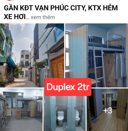 CHO THUÊ GIƯỜNG DUPLEX NAM 2TR GẦN KĐT VẠN PHÚC QL13, P.HIỆP BÌNH PHƯỚC