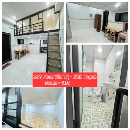 Cho thuê phòng có gác rộng 30m2 - Full Nội Thất - Phan Văn Trị, Bình Thạnh