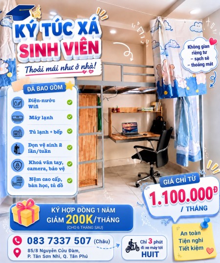 Phòng duplex 6 người tại HAPPY HOUSE - Chỉ cách HUIT 3 phút, VHU 6 phút, VAA 6 phút.