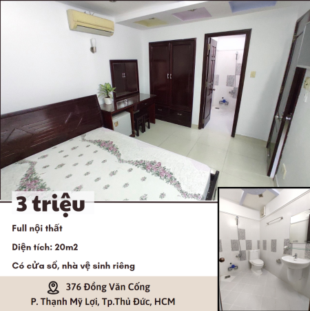 Phòng 3tr - 20m2 Quận 2 Gần Mai Chí Thọ