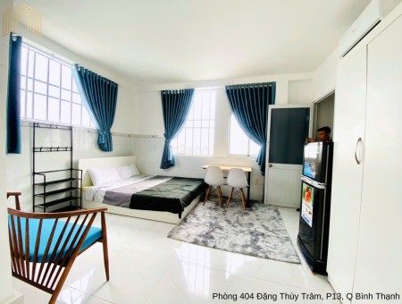Cho căn hộ studio cực rộng, cửa sổ lớn, full nội thất - Đặng Thùy Trâm đi bộ qua ĐH Văn Lang