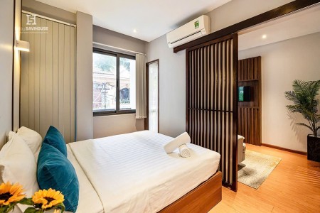 Căn hộ 1 phòng ngủ cửa sổ gần sân bay Tân Sơn Nhất - Full nội thất
