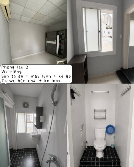 Phòng trọ 14m2 free 1 xe, wc riêng, giờ tự do, có máy lạnh và tủ đồ, XVNT 2 chiều, bình thạnh