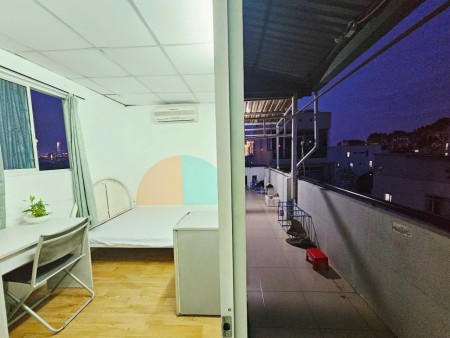 Mã A05 3tr8 phòng 15m² cửa sổ nắng trời. Đủ nội thất. Lầu 5. Hẻm xe hơi lớn. 118/xx Trần Quang Diệu