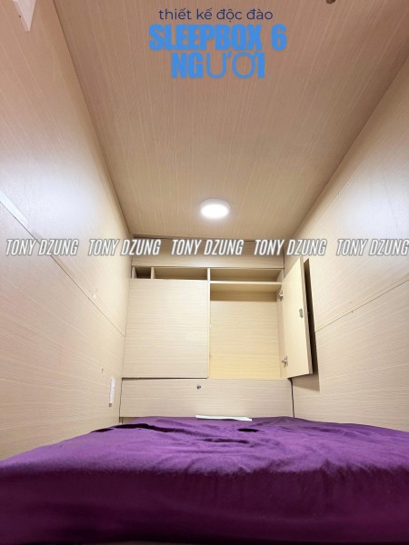 SLEEPBOX NGAY VINCOM PHAN VĂN TRỊ, BAO CHI PHÍ, PHÒNG 6 NGƯỜI, WC TRONG