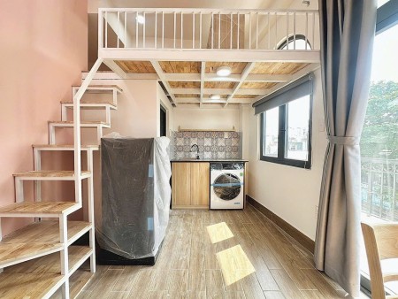 Cho thuê phòng có gác, 35m2, Ban công, máy giặt riêng gần Chợ Bà Chiểu, gần ĐH Ngoại Thương, GTVT