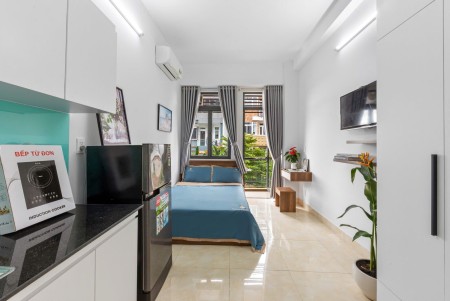 Cho thuê căn hộ 45m² ban công – Nhà mới, full nội thất | Gần HỒNG BÀNG, UEF, UTH, Ngoại thương…