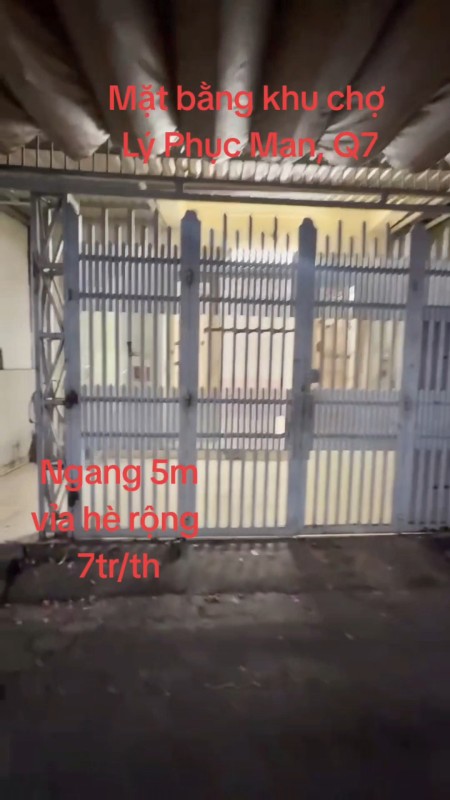 MẶT BẰNG ĐẸP, NGANG 5, VỈA HÈ RỘNG, KHU CHỢ LÝ PHỤC MAN Q7, CÓ CHỖ Ở LẠI, WC RIÊNG, GẦN TRƯỜNG HỌC