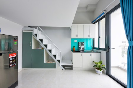 CHO THUÊ CĂN HỘ CÓ GÁC, BAN CÔNG VIEW THOÁNG – NƠ TRANG LONG, BÌNH THẠNH | GẦN VLU, HUTECH, LANDMAR