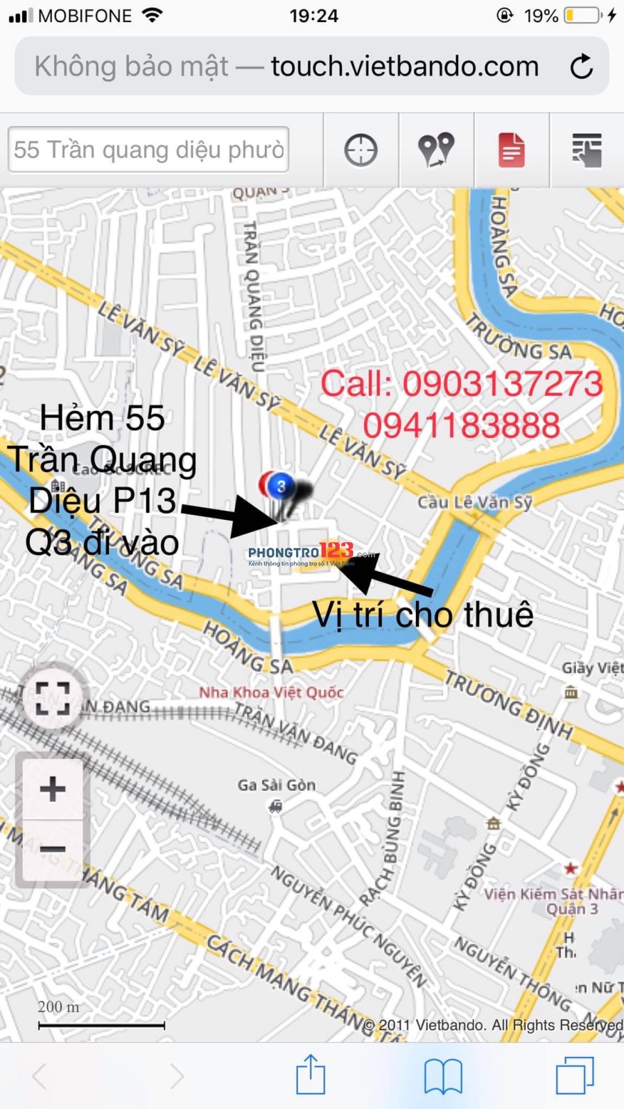 Cho Thuê Phòng Hẻm 10M 55 Trần Quang Diệu, Phường 13, Quận 3 (Thông qua 31/32 Lê Văn Sỹ- Chợ Nguyễn Văn Trỗi)