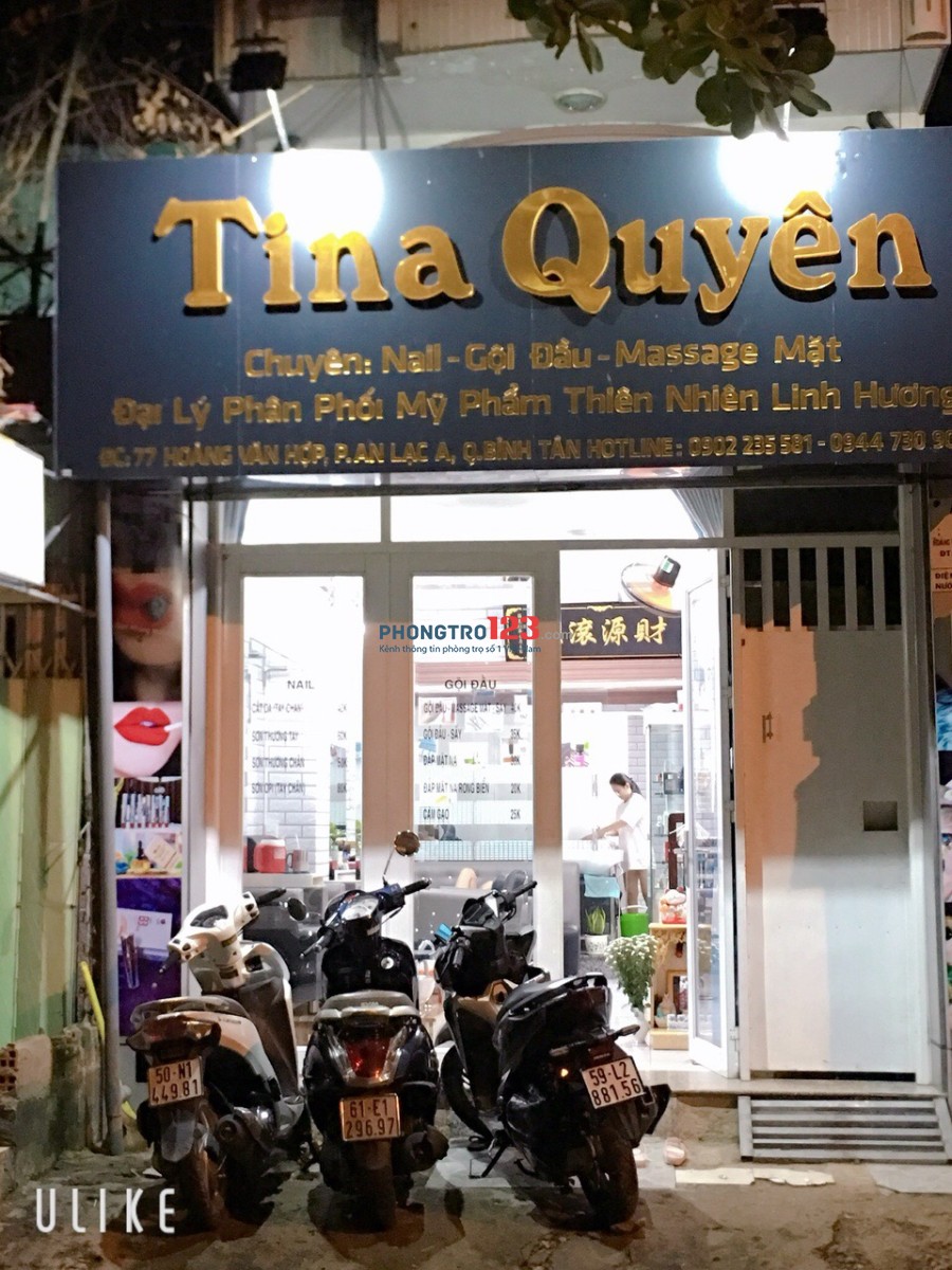 Cần cho thuê mặt bằng làm nails, spa, văn phòng công ty có thể ở lại quận Bình Tân