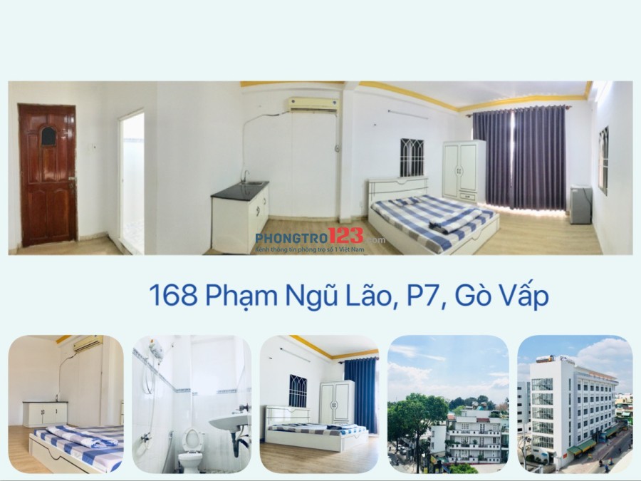 Phòng cho thuê cao cấp, full tiện nghi, có ban công,bếp riêng, 168 Phạm Ngũ Lão, Phường 7, Quận Gò Vấp