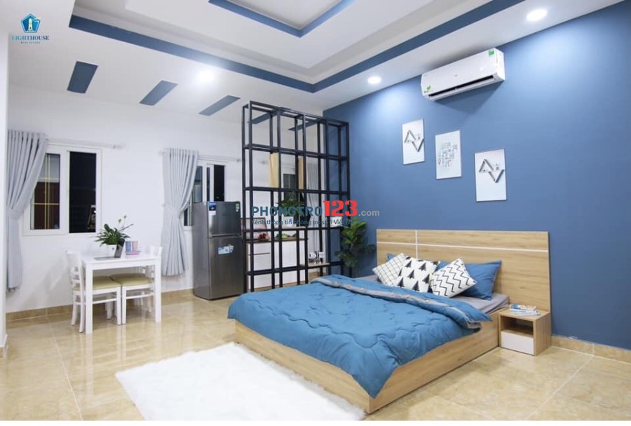 Cho thuê căn hộ Quận Tân Bình, ngay Ngã tư 7 Hiền. Mới xây 100% full nội thất, bảo vệ 24/24