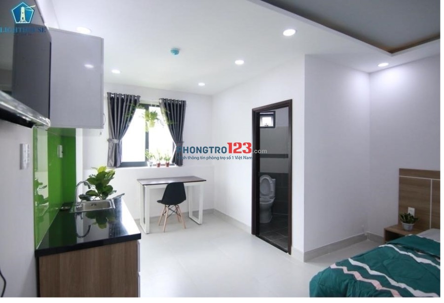 Cho thuê căn hộ Quận Tân Bình, ngay Ngã tư 7 Hiền. Mới xây 100% full nội thất, bảo vệ 24/24