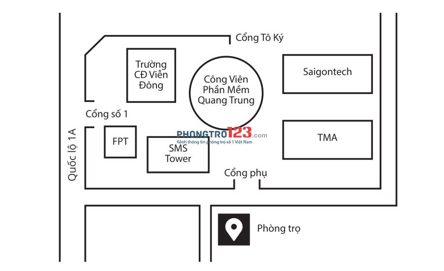 CHO SINH VIÊN THUÊ PHÒNG TRỌ GẦN CVPM QUANG TRUNG, QUẬN 12