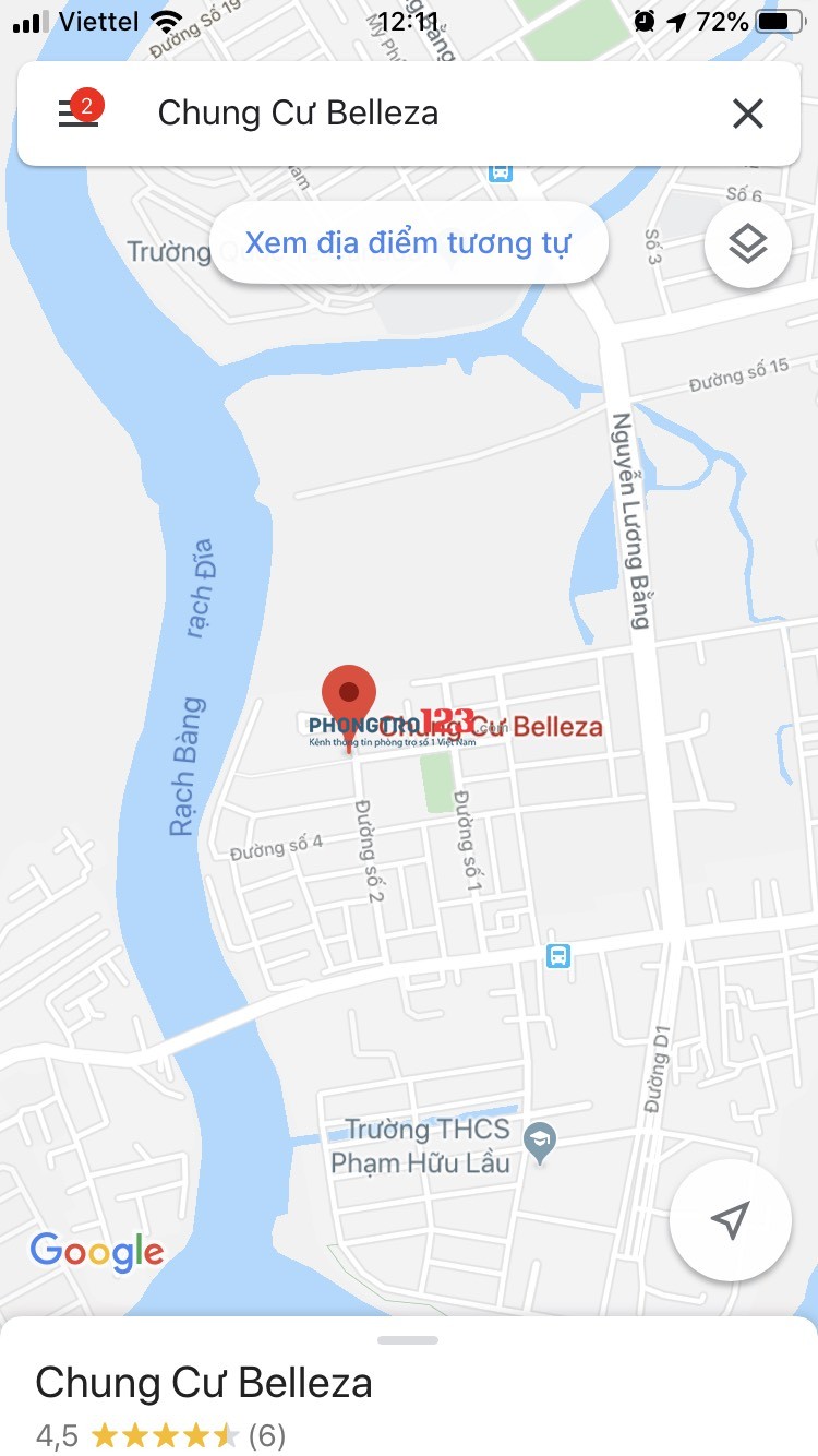 Phòng chung cư Belleza Quận 7. Dt 28m2 - WC riêng - Giá 3.2 triệu/tháng