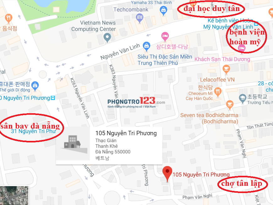 Cho thuê phòng trọ rộng rãi ngay trung tâm thành phố