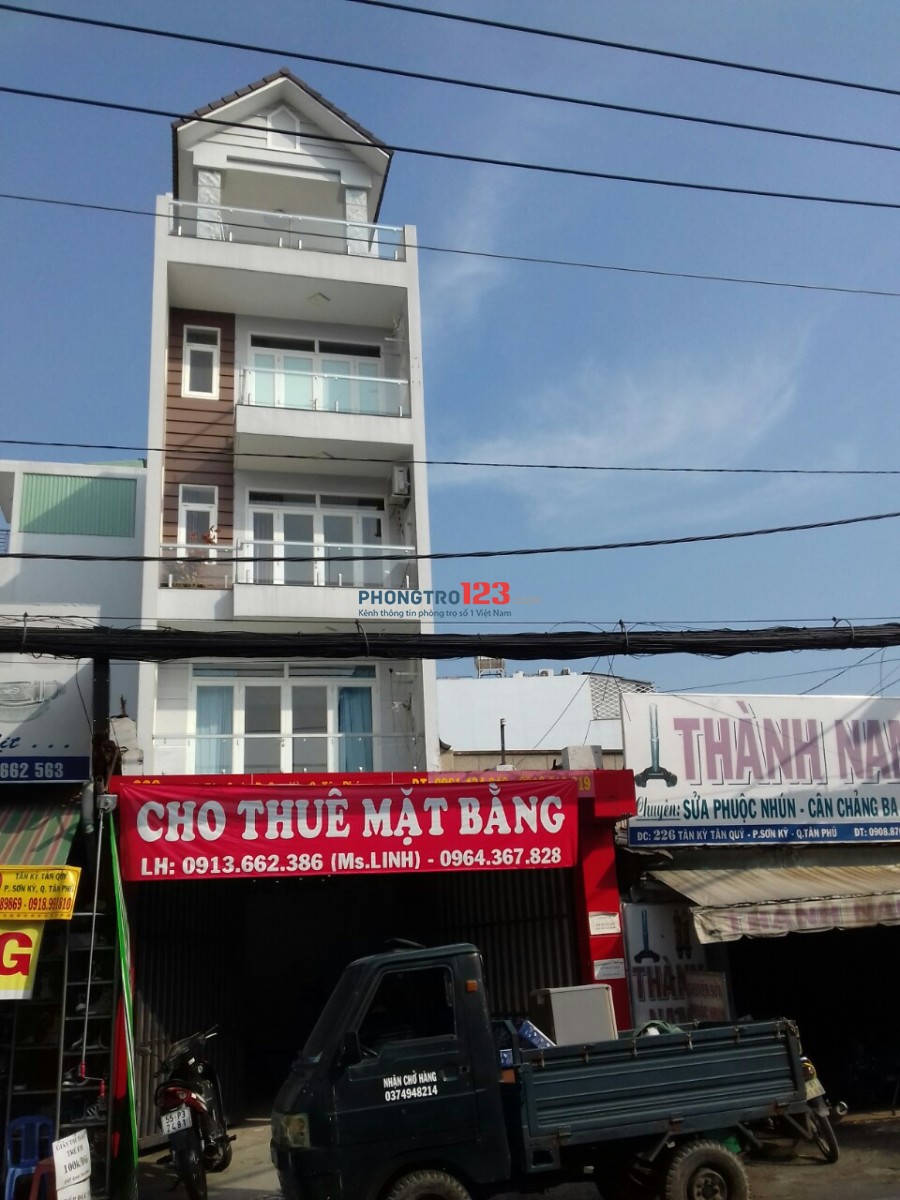 CHO THUÊ MẶT BẰNG RIÊNG BIỆT, MẶT TIỀN ĐƯỜNG LỚN TẠI 228 TÂN KỲ TÂN QUÝ, QUẬN TÂN PHÚ