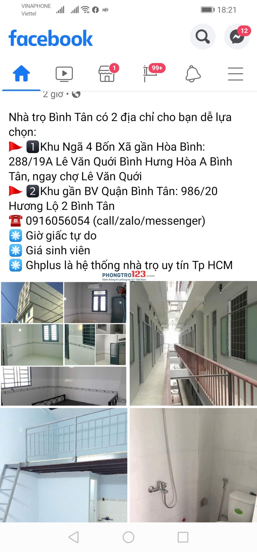 Phòng trọ cao cấp gia bình dân 986/20 Hương lộ 2 Quận Bình Tân