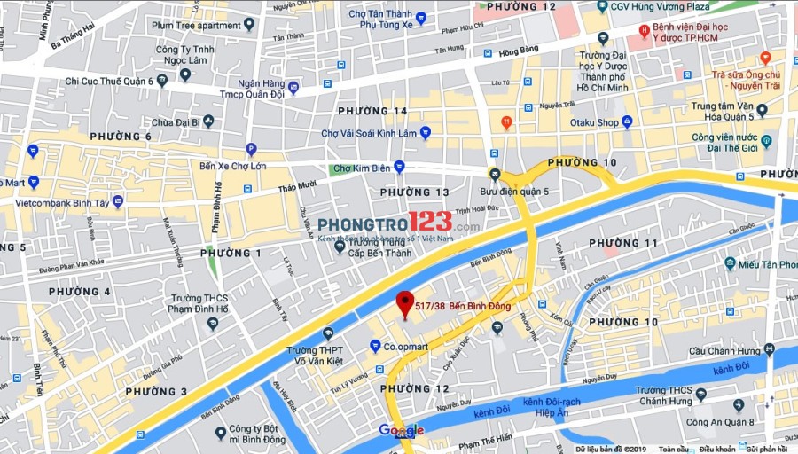 Cho thuê phòng trọ có Gác giá rẻ gần Cầu Chà Và quận 8