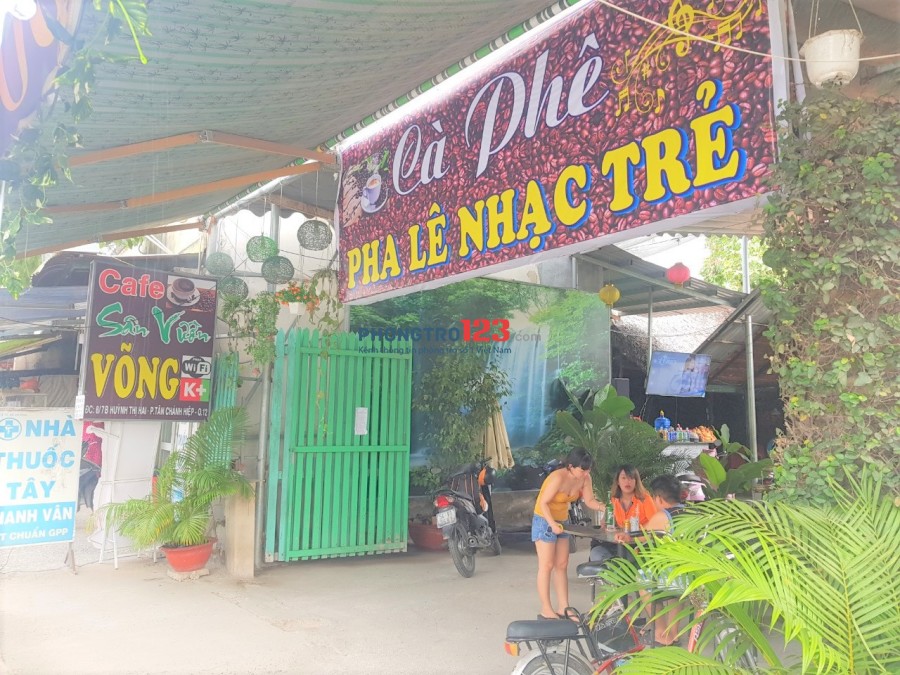 Sang quán Cafe 250m2 võng Q.12, 160 triệu, mặt bằng 7 triệu/tháng, đông khách, khu công nhân, hợp