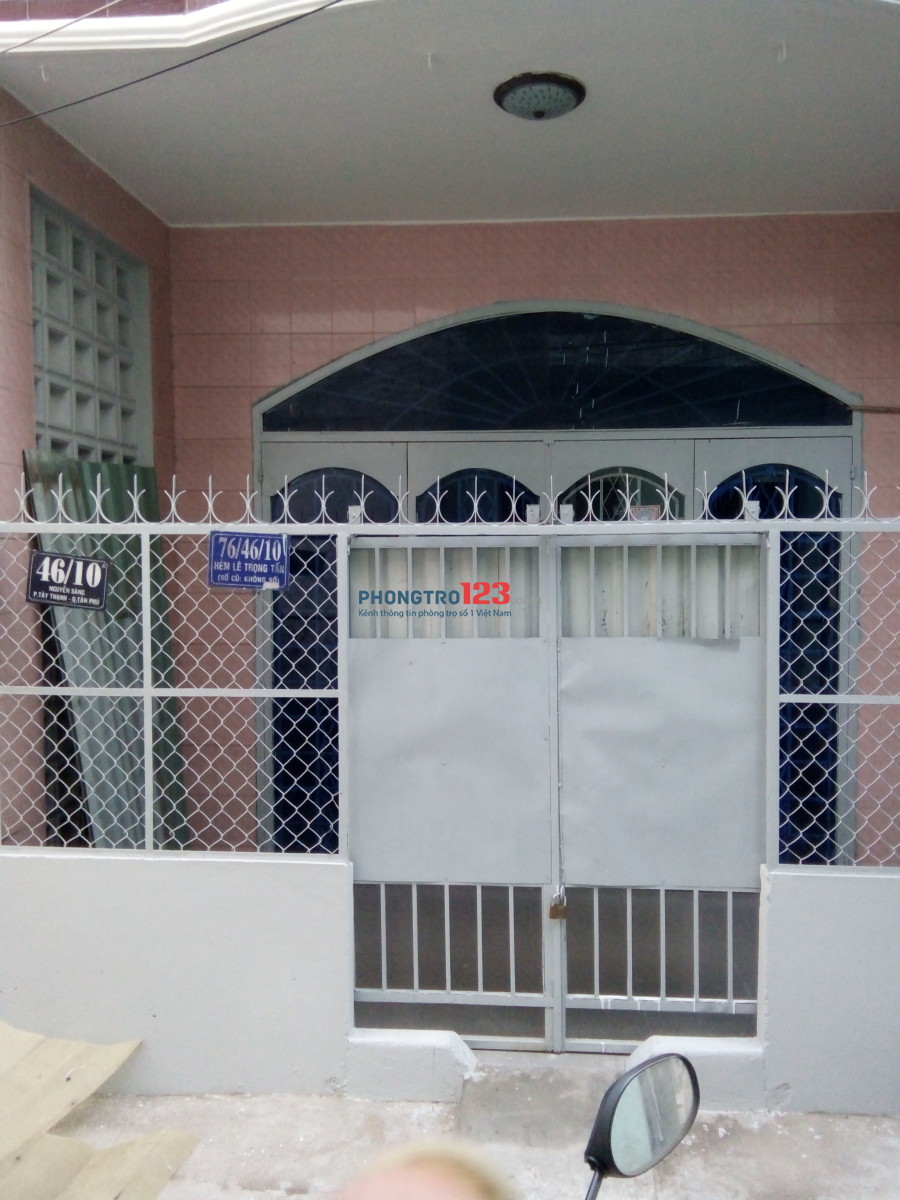 Cho thuê nhà nguyên căn 46/10A Nguyễn Sáng (76/46/10 Lê Trọng Tấn cũ), Q.Tân Phú