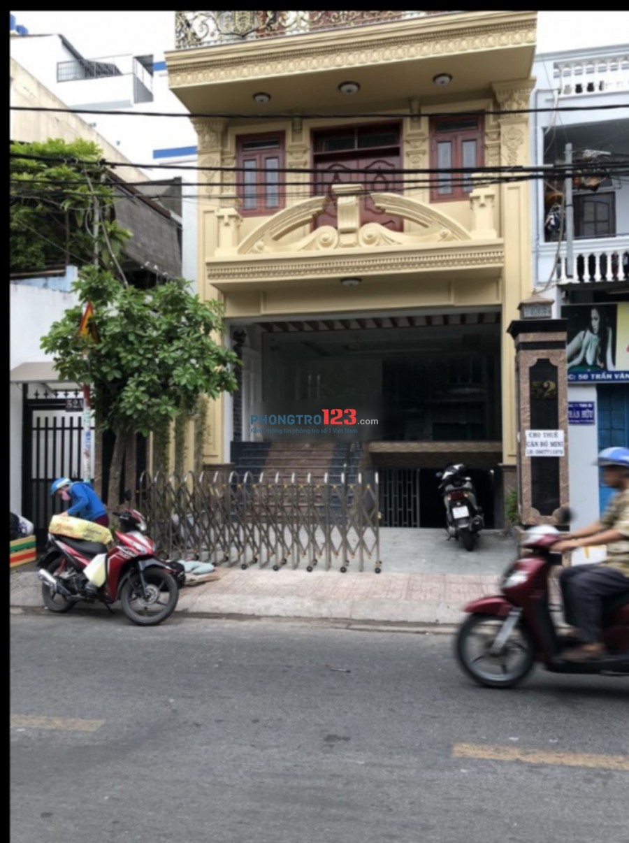 Cho thuê mặt bằng tầng trệt 6x28, Nhà mặt tiền 52 Trần Văn Quang, P.10, Q.Tân Bình