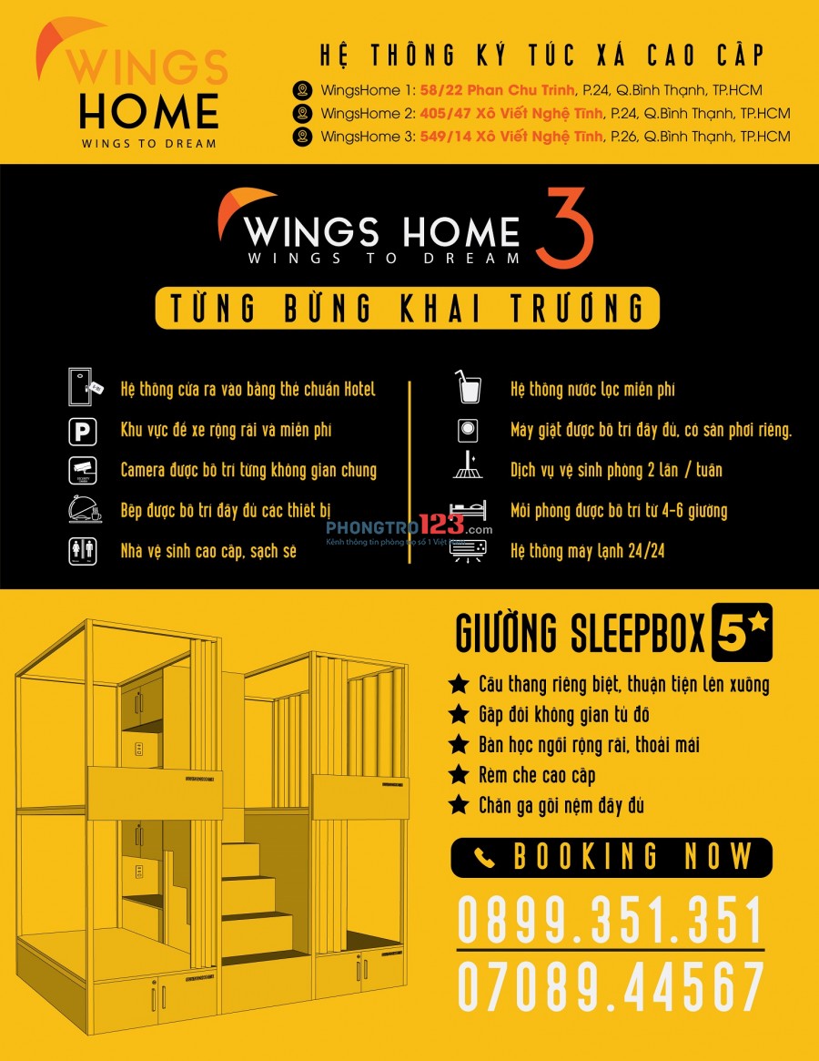 HỆ THỐNG KÝ TÚC XÁ CAO CẤP WINGSHOME