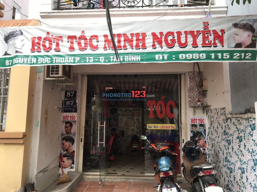 Sang tiệm salon Tóc có sẵn trang thiết bị mặt tiền 87 Nguyễn Đức Thuận P13 Q Tân Bình
