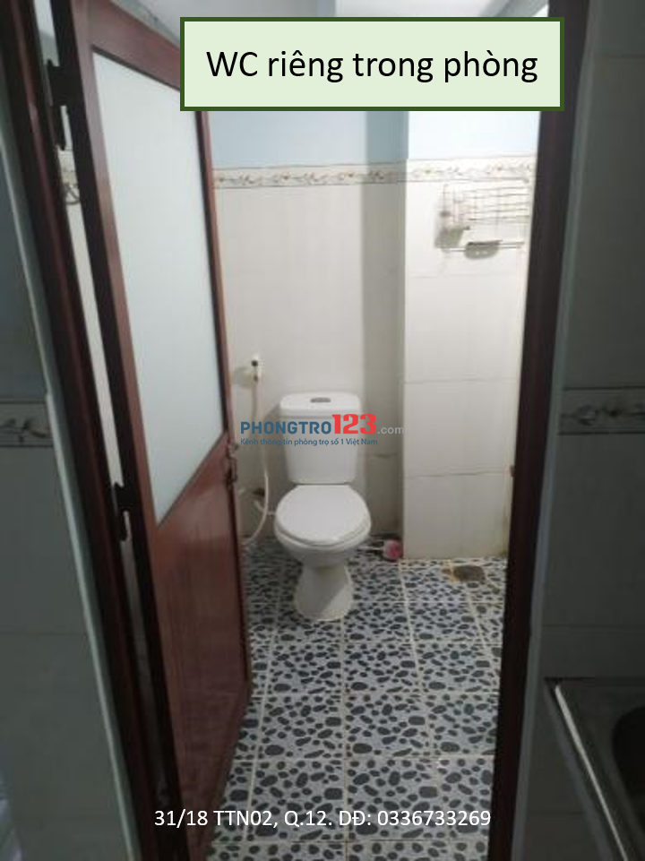 Nhà trọ cho thuê 14m2 giá 2tr - Tân Thới Nhất - Q.12