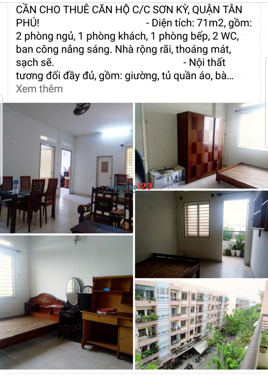 Cần share lại 1 phòng trong chung cư 71m2