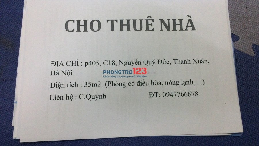P405, C18, Nguyễn Quý Đức, Thanh Xuân, Hà Nội 32m2
